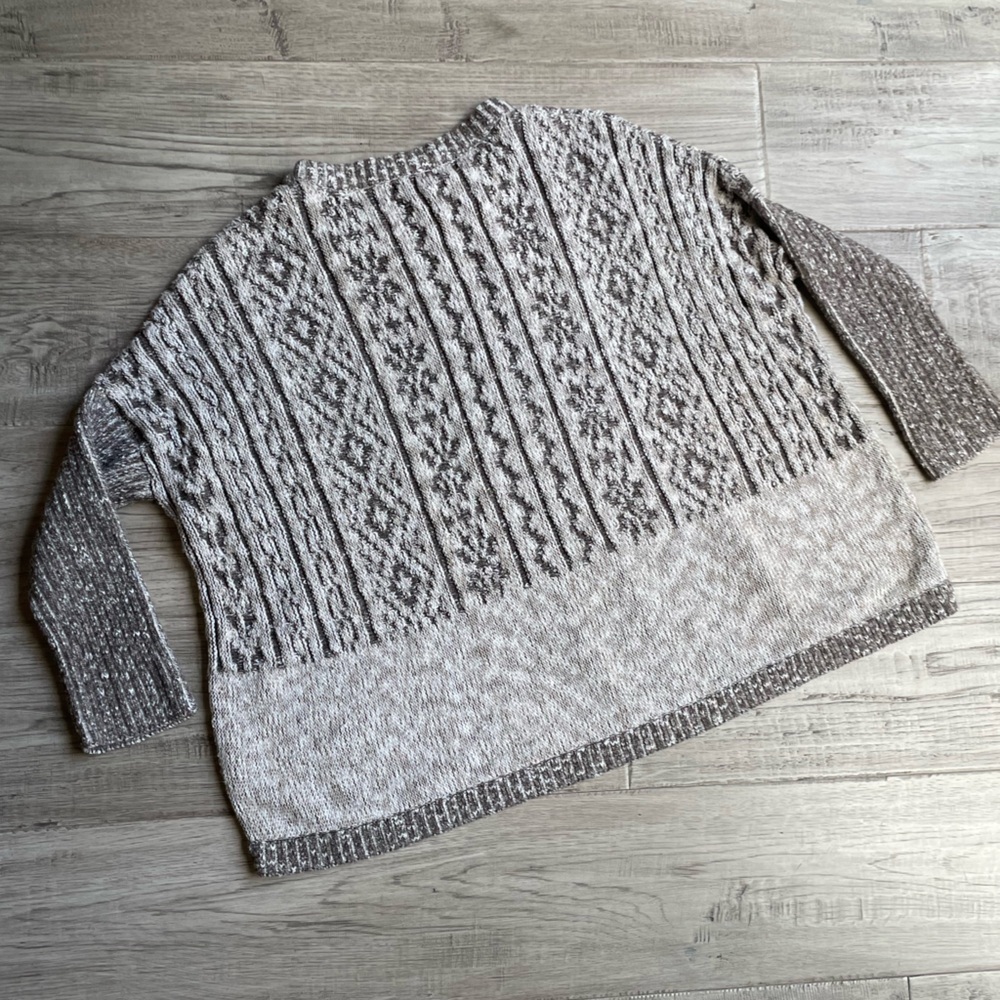 Peruvian Connection Ojito Pima Cotton Swoncho Boxy Cut Brown/Cream SZ XS/S - Picture 3 of 12